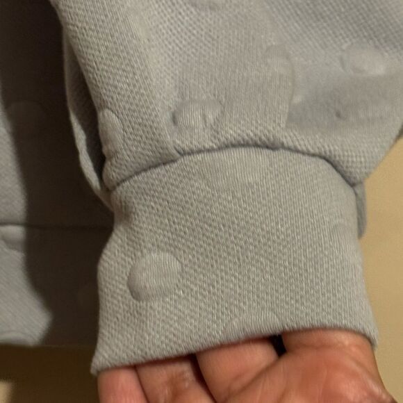 ANTHROPOLOGIE | Lili’s Closet | Women Small gray polka dot pleated cuff top - Picture 3 of 7